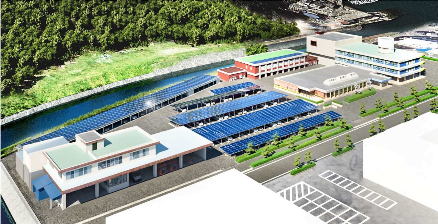 阿久根市役所太陽光発電設備の設置イメージ図