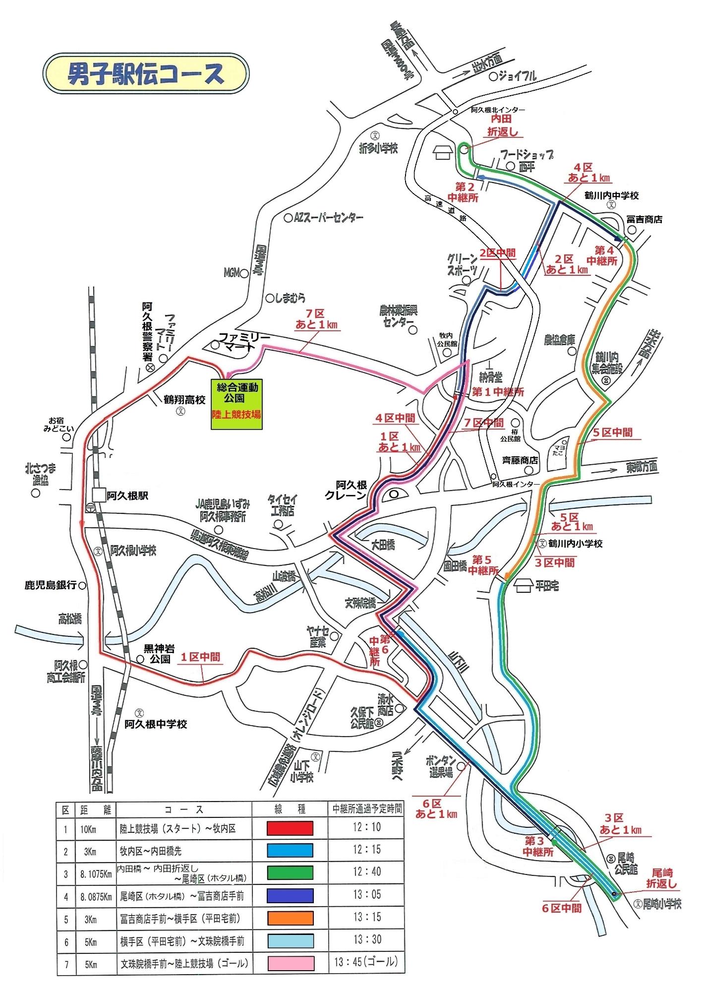 男子駅伝コース図