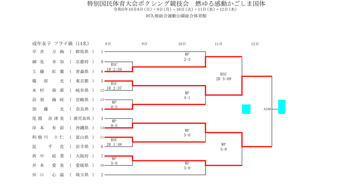 成年女子フライ級トーナメント表