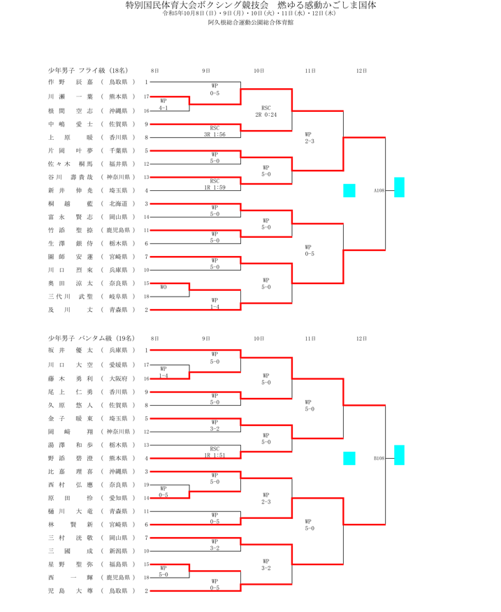 成年男子フライ級トーナメント表