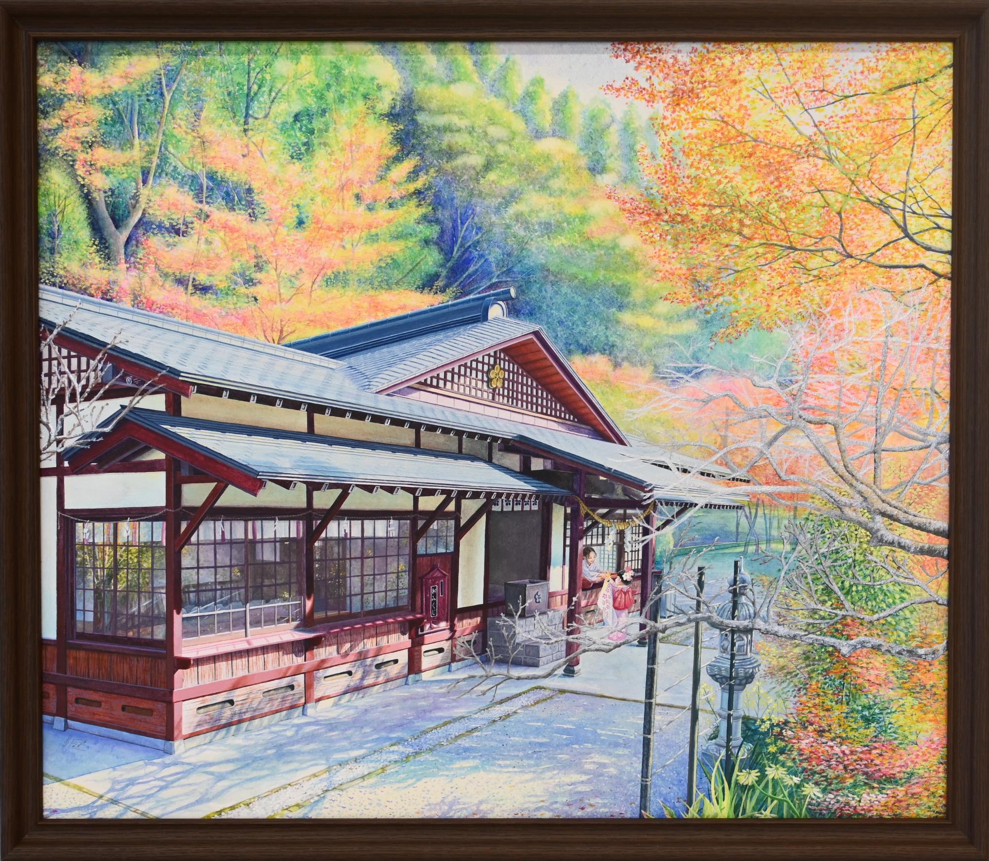 第27回あくね洋画展 ギャラリー賞 高木 そら美の作品「藤川天神の紅葉」の画像