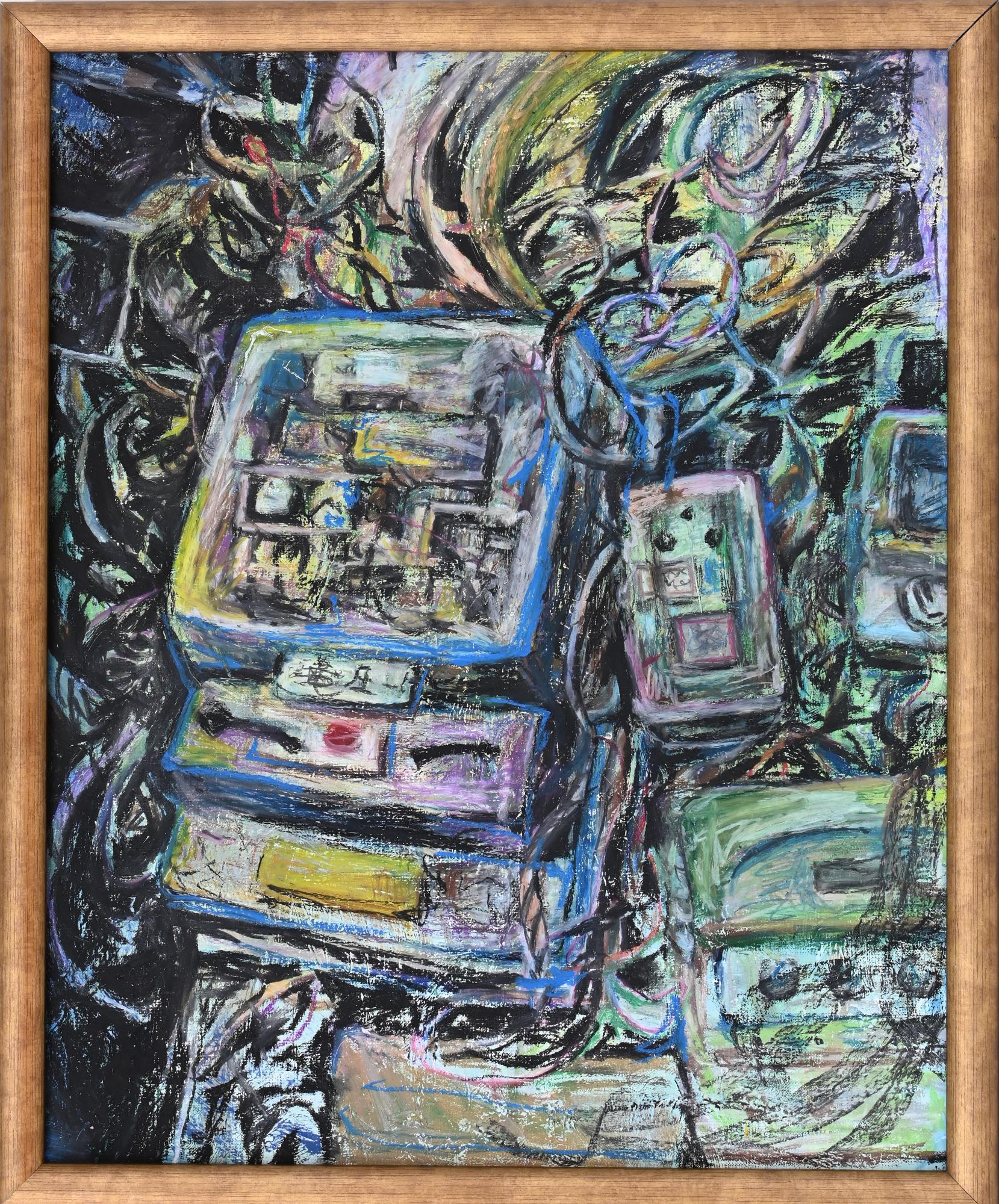 第27回あくね洋画展 南日本新聞社賞 猪八重 和香の作品「電圧」の画像