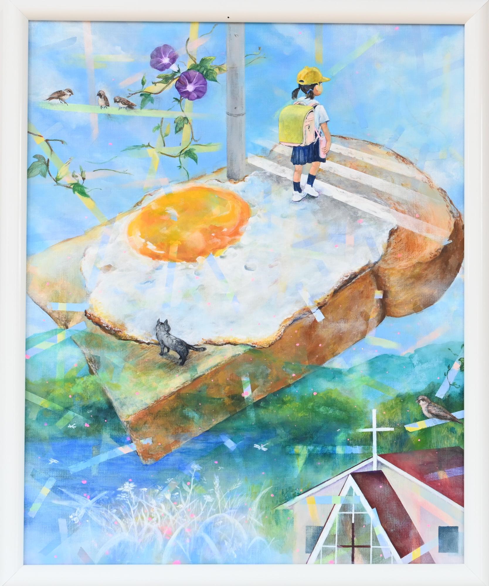 第27回あくね洋画展 鹿児島県美術協会賞 山下 彩の作品「朝のうぶごえ」の画像