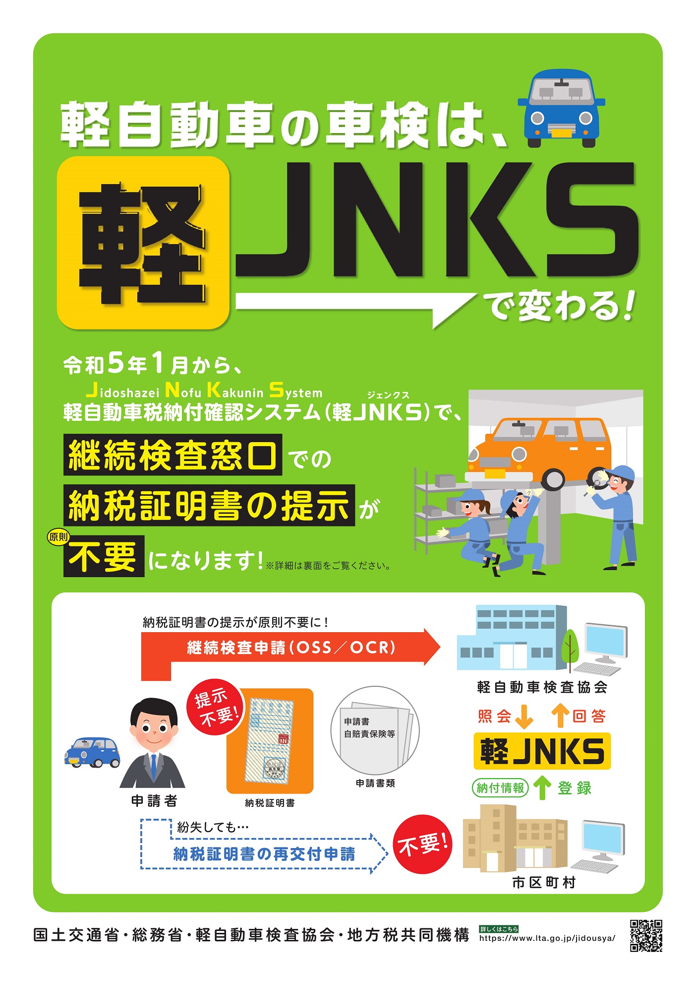 軽JNKSのリーフレットおもて面の画像