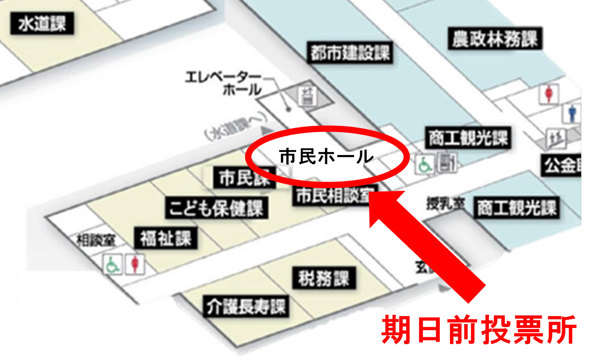 期日前投票（市民ホール）挿入図